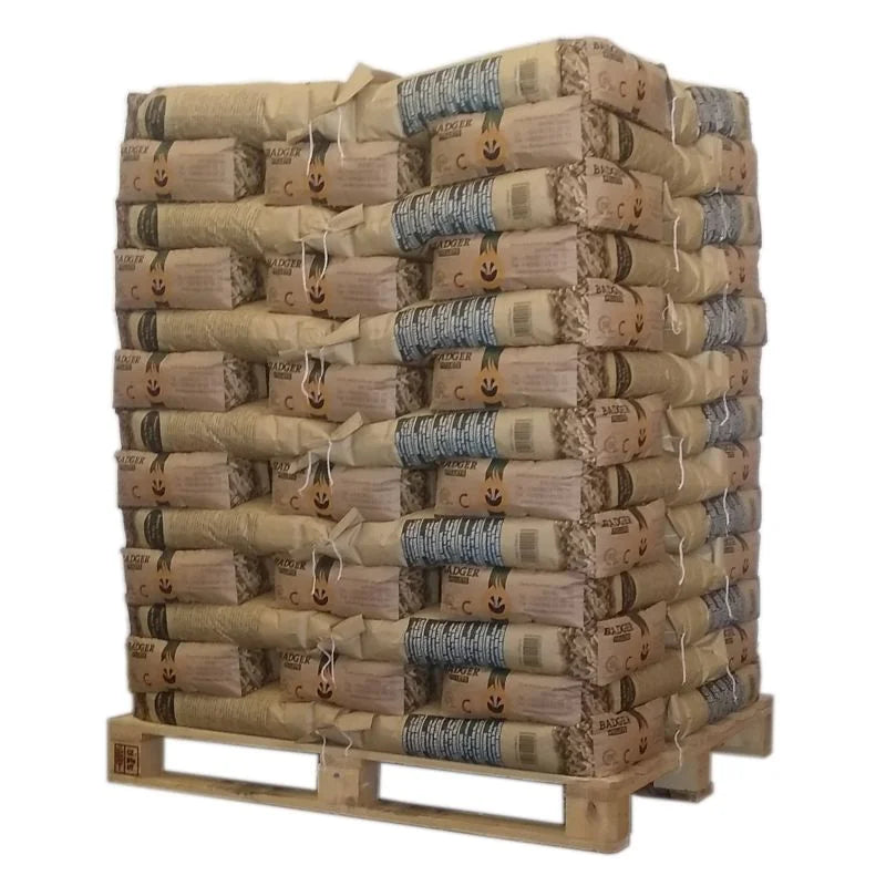 Badger Holzpellets – Palette mit 65 Säcken à 15 kg